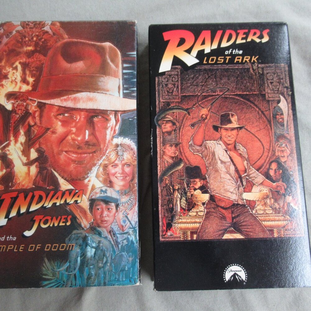 Raiders Of The Lost Ark 1981 and Temple of Doom 1984 VHS